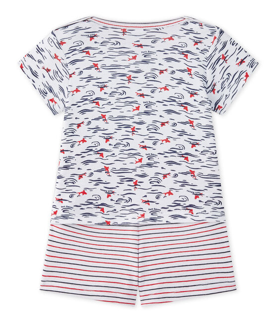 Baby boy's 2-piece shortie pyjamas ECUME white/MULTICO white