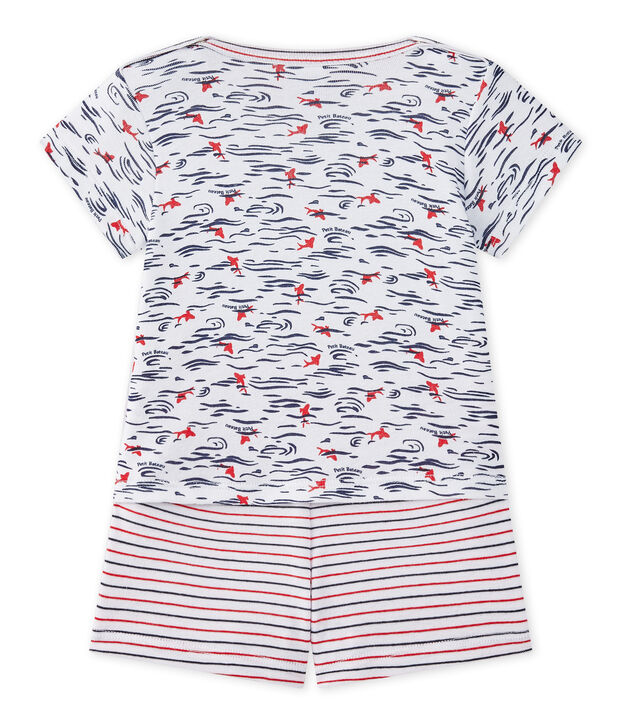 Baby boy's 2-piece shortie pyjamas white/multicolor