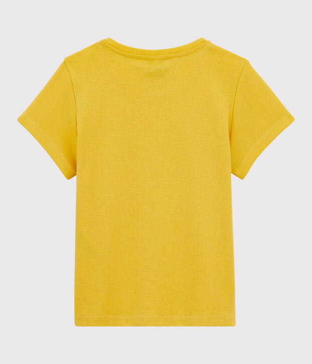 Girls' Short-Sleeved Cotton T-Shirt yellow