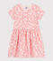 Children's short-sleeved printed cotton dress FLEUR pink/SPI