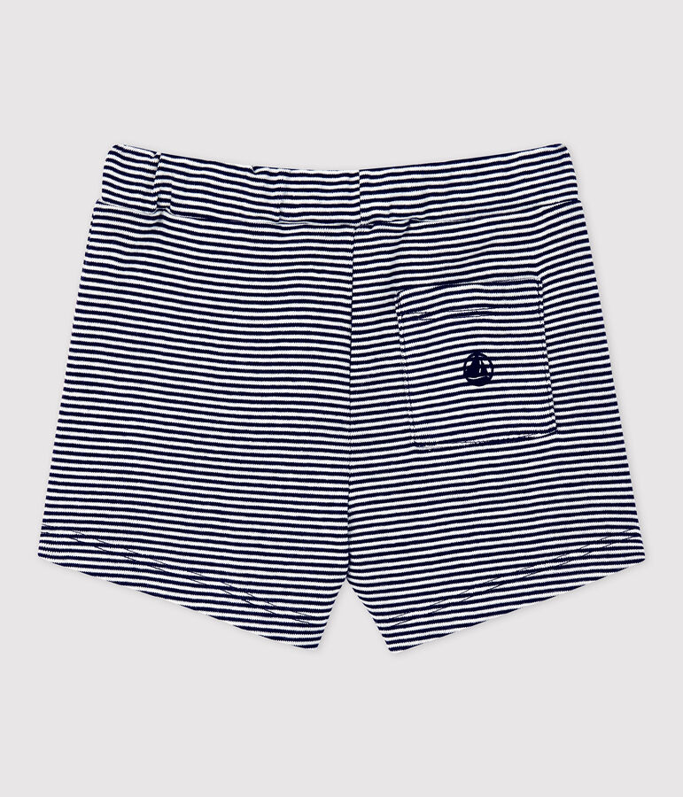 Babies' Organic Cotton Pinstriped Shorts blue/white