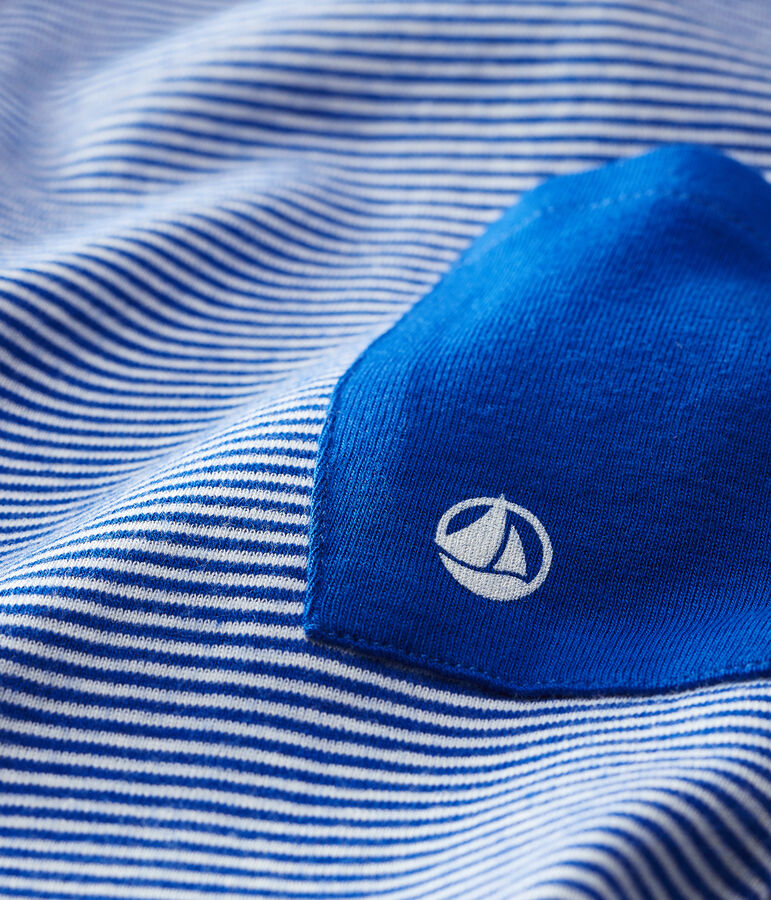 Baby Boys' Stripy Ribbed Playsuit blue/white