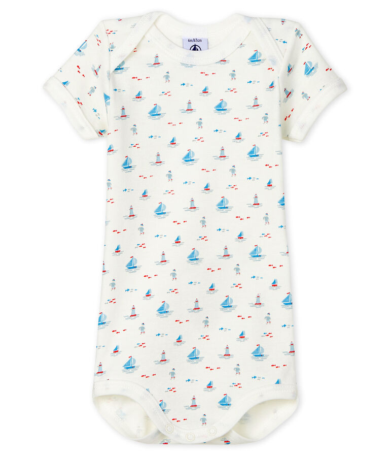 Babies' Short-Sleeved Onesie with Sailor Print white/multicolor