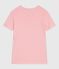 Women's short-sleeved stripy cotton T-shirt GRETEL pink/MARSHMALLOW white