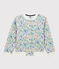 Girls' Jersey Baseball Style Cardigan POUSSIERE grey/MULTICO white
