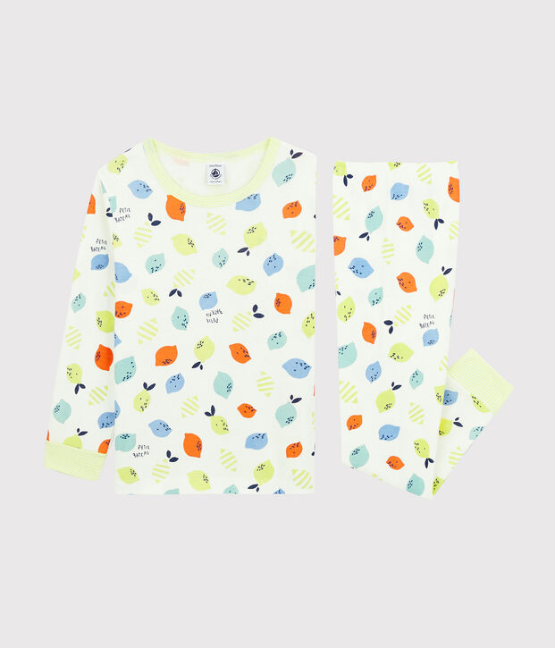 Unisex Lemon Pattern Organic Cotton Pyjamas white/multicolor