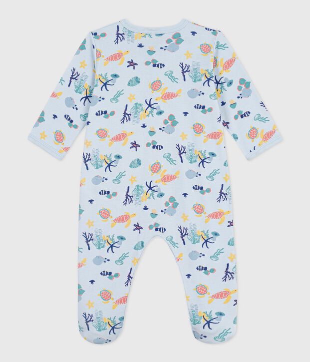 Babies' glow in the dark marine print cotton pyjama suit blue/multicolor