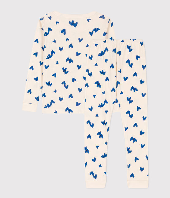Girls' Snugfit Cotton Pyjamas AVALANCHE white/MULTICO