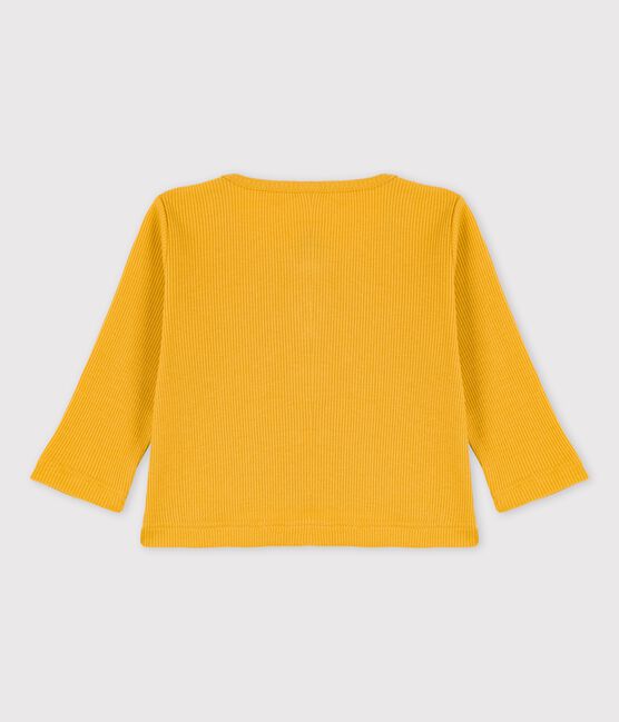 Babies' Cotton and Lyocell Cardigan OCRE yellow