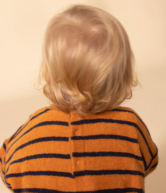 Babies' Striped Terry Sweatshirt ECUREUIL /SMOKING