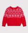 Children's wool and cotton jacquard jumper red/multicolor