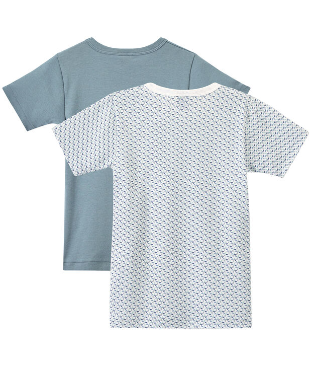 Set of 2 boys' short-sleeved t-shirts white