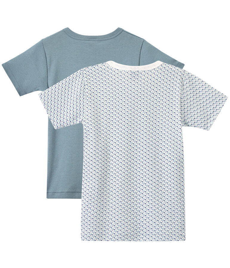 Set of 2 boys' short-sleeved t-shirts white