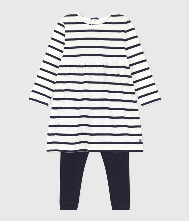 Babies' Cotton Breton Dress and Leggings multicolor