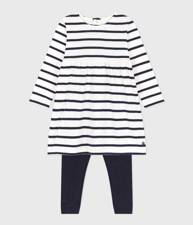 Babies' Cotton Breton Dress and Leggings multicolor