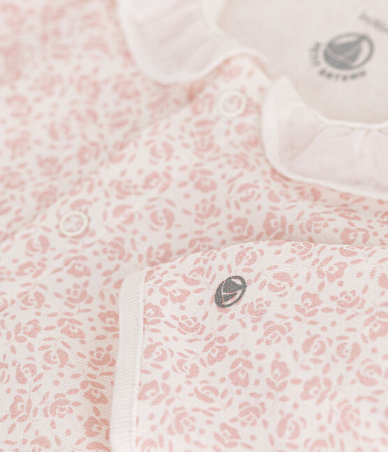 Babies' Floral Print Cotton Pyjamas MARSHMALLOW /PANTY