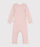 Babies' Long Cotton/Wool Bodysuit SALINE pink