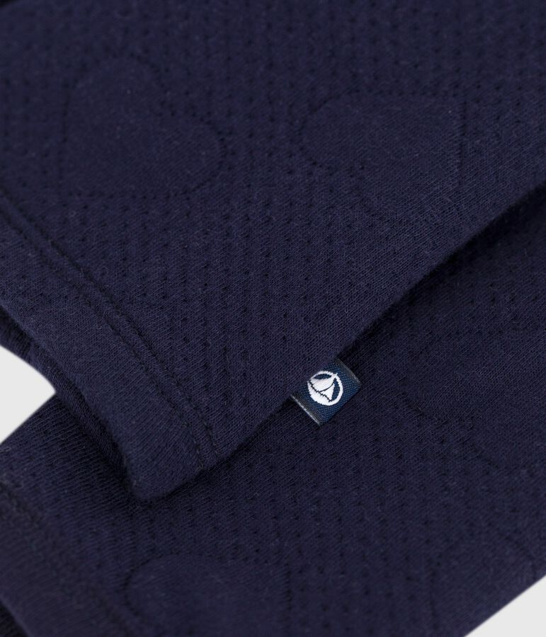 Babies' cardigan in thick cotton with a heart pattern blue