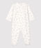 Babies' Starry Velour Sleepsuit MARSHMALLOW white/ARGENT grey