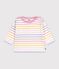 Babies' cotton Breton top white/multicolor
