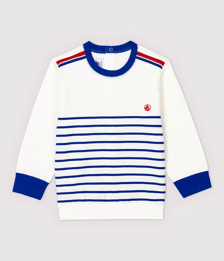 Baby Boys' Stripy Jersey Sweatshirt white/blue