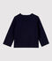 Babies' Plain Thick Organic Jersey Cardigan SMOKING blue