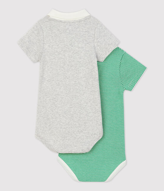 Babies' Organic Cotton Bodysuits with Polo Shirt Collars - 2-Pack variante 1