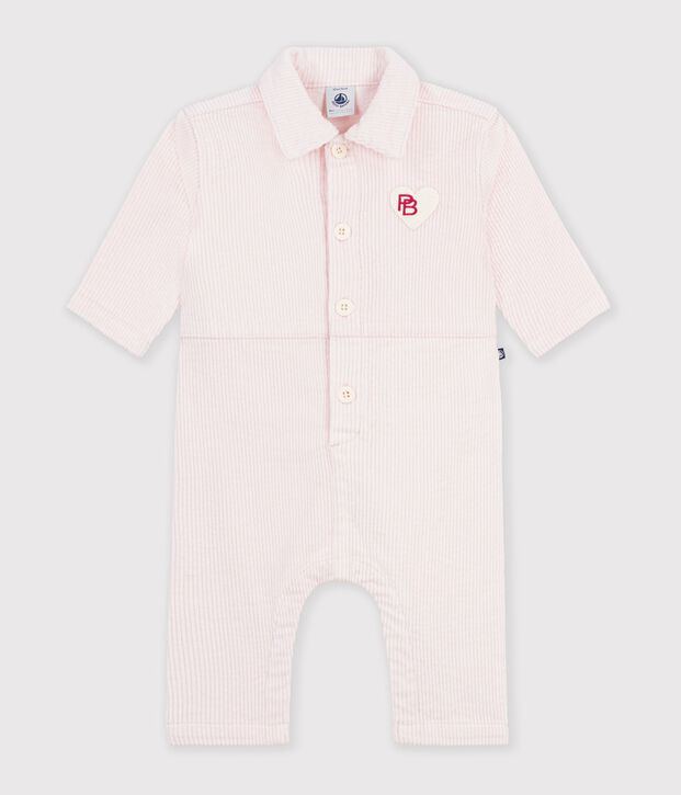Babies' plain long corduroy jumpsuit BARELY