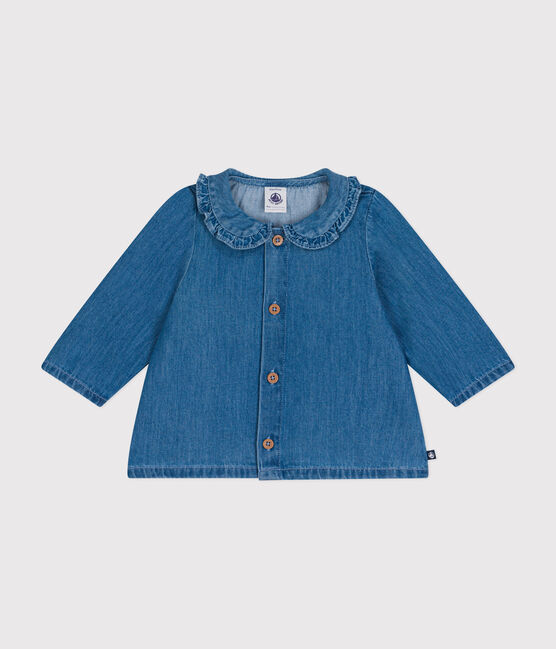 Babies' lightweight denim blouse DENIM CLAIR blue