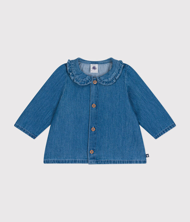 Babies' lightweight denim blouse blue