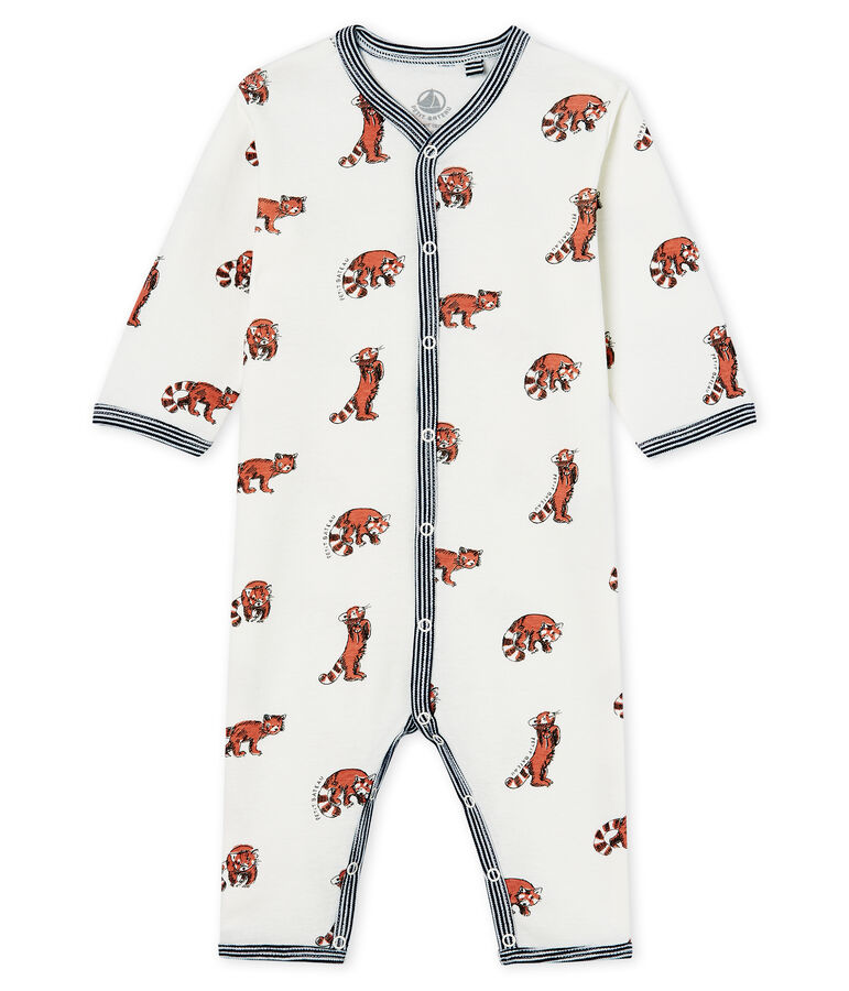 Baby Boys' Footless Ribbed Sleepsuit MARSHMALLOW white/MULTICO CN