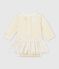 Baby girls' bodysuit dress MARSHMALLOW white/DORE yellow