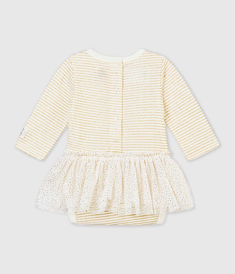Baby girls' bodysuit dress white/yellow