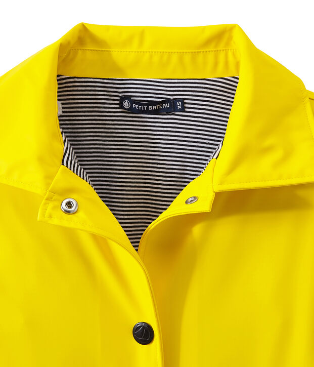 Women's overcoat-style waterproof raincoat yellow