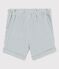 Babies' Striped Seersucker Shorts BRUT blue/MARSHMALLOW white