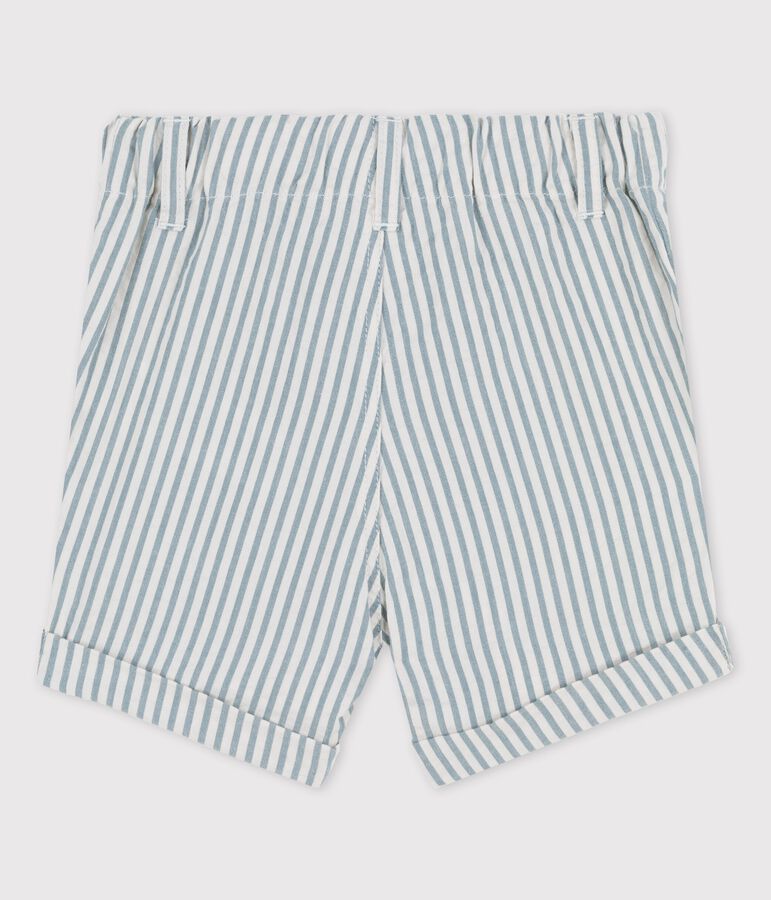 Babies' Striped Seersucker Shorts green/white