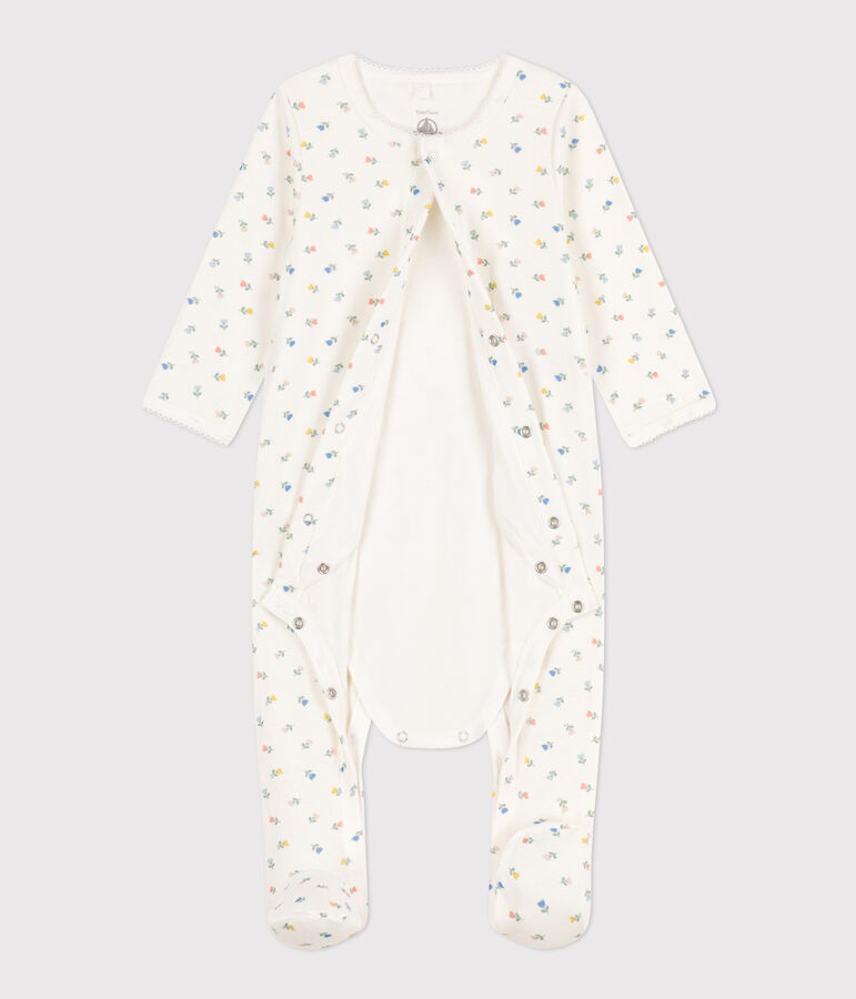 Floral Cotton Bodyjama white/multicolor