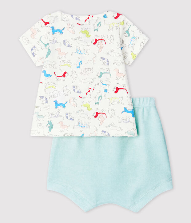 Babies' Colourful Puppies Organic Cotton Terry - 2-Pack white/multicolor