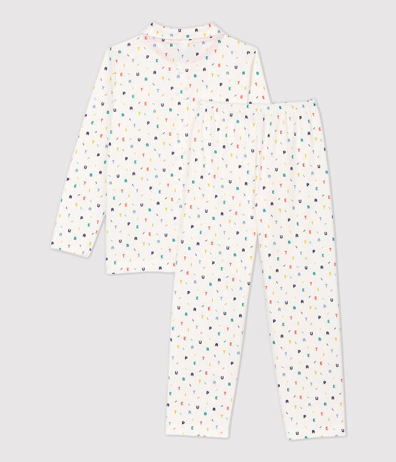 Boys' Multicoloured Letter Print Organic Cotton Pyjamas MARSHMALLOW white/MULTICO white