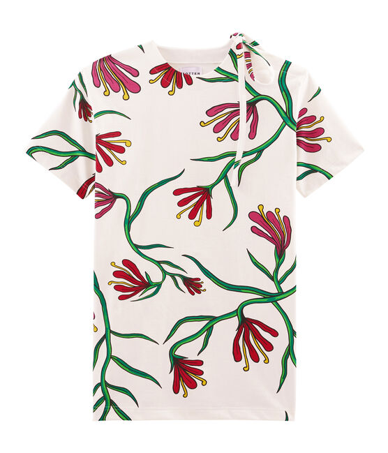 Short-Sleeved Dress MARSHMALLOW white/MULTICO white