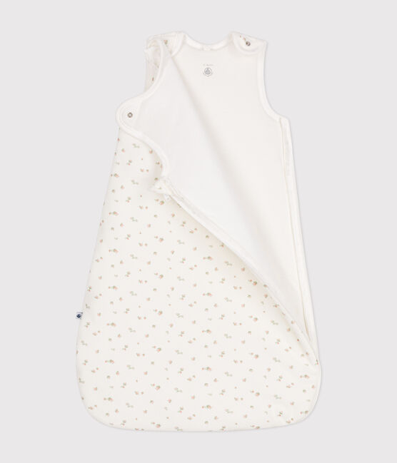 Babies' floral velour TOG3 sleeping bag MARSHMALLOW white/MULTICO white