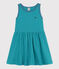 Girls' Sleeveless Striped Cotton Dress LAVIS green/VERDE blue