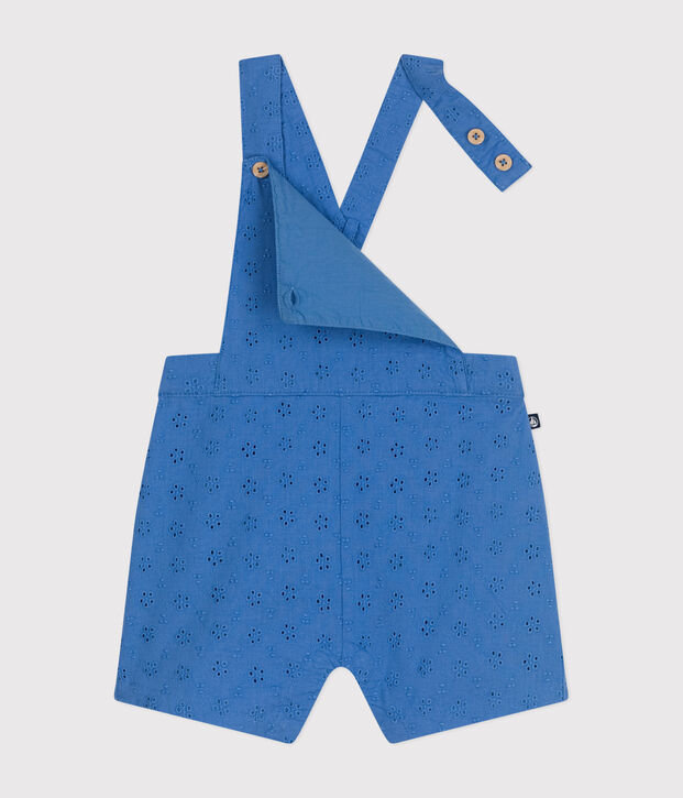 Babies' English embroidery Dungaree Shorts blue