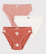 Girls' Heart Patterned Cotton Briefs - 3-Pack