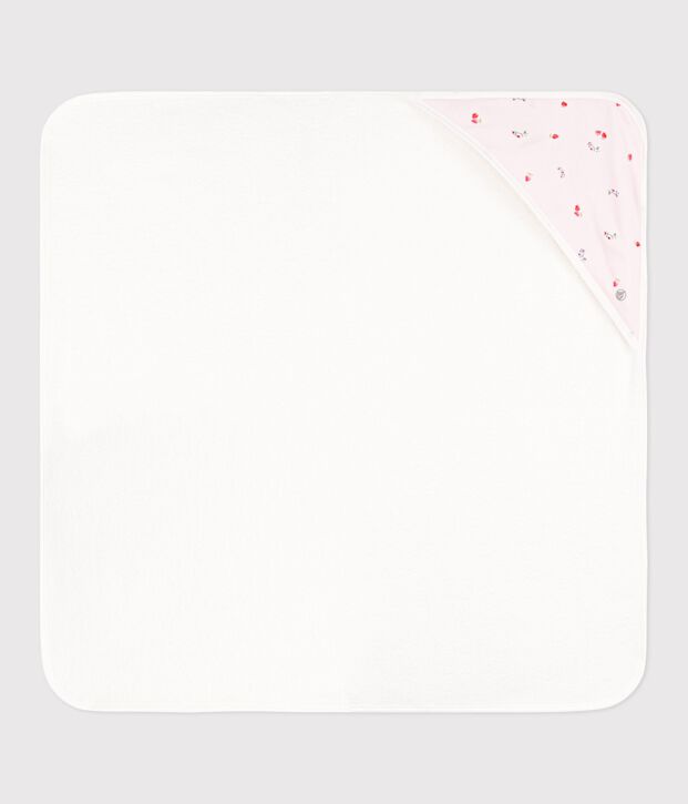 Babies' square cotton bath wrap pink/multicolor