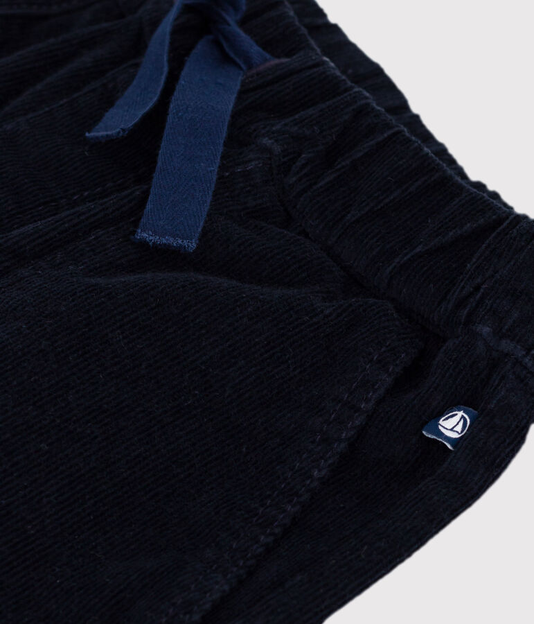 Children's straight plain corduroy trousers blue