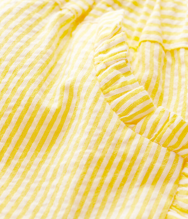 Baby Girls' Stripy Seersucker Shorts yellow/white