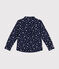 Little boys' flannel shirt MEDIEVAL blue/MARSHMALLOW white