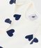 Babies' heart-print popper-free cotton pyjamas MILK blue/SOIR
