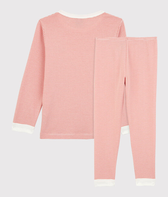 Unisex Pinstriped Organic Cotton Pyjamas PAPAYE pink/MARSHMALLOW
